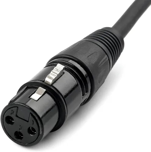 Vista 4 de Cable divisor XLR hembra a 2 macho cable de micrófono XLR Y cable divisor equilibrado (3 pines macho a 1 hembra) - 1.5 pies