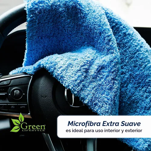 Vista 7 de GREEN LIFESTYLE Chamois - Paquete de 6 toallas de microfibra de microfibra sin bordes, toalla de microfibra para automóvil, toallas de secado
