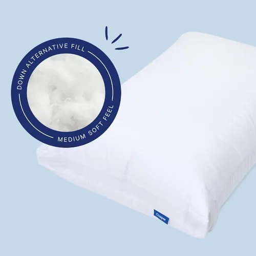 Vista 5 de Casper Sleep Original - Almohada refrescante tamaño estándar, sensación suave media, relleno alternativo al plumón, soporta dormir de lado, espalda