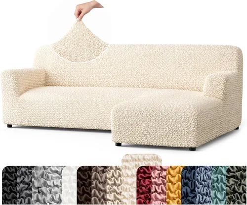Vista 20 de PAULATO BY GA.I.CO. Funda para Sofá Seccional - Funda para Sofá Chaise en Forma de L - Fundas Lavables para Sofá de Esquina - Funda Elástica