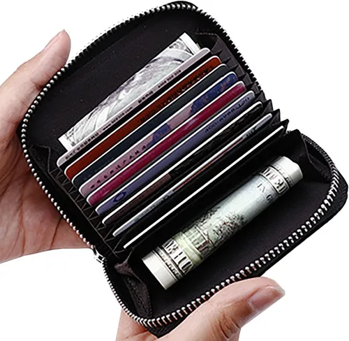 Vista 2 de Cartera tamaño palmera estilo acordeón titular de la tarjeta de crédito, Cartera con tarjetero