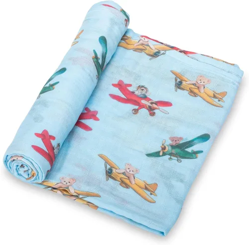Vista 17 de LollyBanks Manta de Envolver, Manta de Bebé 100% Algodón, Manta de Envolver de Muselina Suave 47 x 47 Pulgadas, Manta de Bebé Neutra para Niños