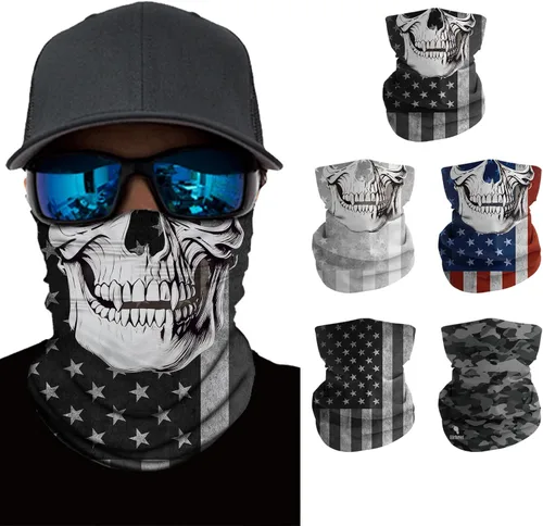 Vista 7 de Máscara facial para hombres y mujeres, protección solar UPF 30+, transpirable, bandana para motocicleta, senderismo, pesca