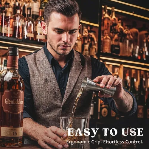 Vista 9 de KITESSENSU Jigger para Bartending, 2 oz 1 oz con medidas