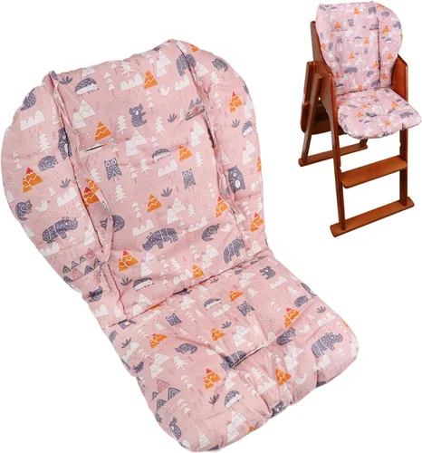 Vista 8 de Cojín para silla alta (estampado animal verde)