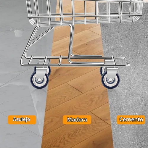 Vista 4 de Paquete de 4 ruedas de repuesto para carrito de compras, ruedas de 5 pulgadas de diámetro con pernos de ejes, cara escalonada de poliuretano y banda