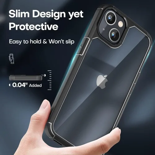 Vista 6 de TAURI Funda 3 en 1 para iPhone 13, con 2 protectores de pantalla, [protección contra caídas de grado militar] a prueba de golpes para iPhone 13