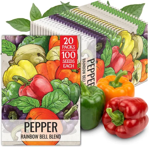 Vista 60 de Seed Needs - Semillas de pimiento arcoíris para plantar verduras, 1 paquete