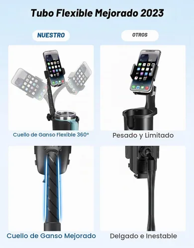 Vista 4 de [Usado] JOYTUTUS - Soporte de teléfono para automóvil, cuello de cisne largo ajustable, soporte de teléfono celular compatible con iPhone, Samsung