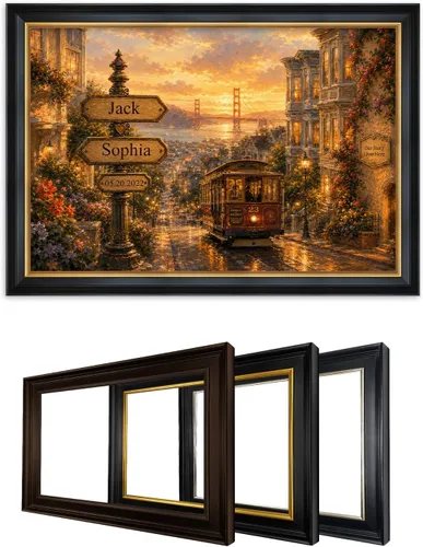 Vista 105 de IPIC - Personalized Framed Canvas with Custom Street Sign in Boston Personalized Street Signs with Names, Custom Canvas Print, Boston Sunset