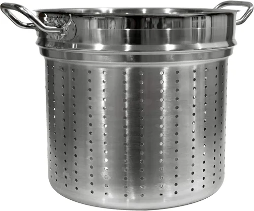 Vista 2 de Update International (SPSA-12) 12 ollas para pasta de acero inoxidable de inducción con tapa y colador