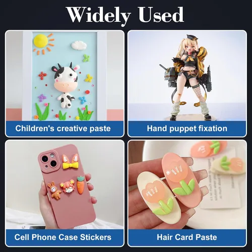 Vista 4 de 300 puntos adhesivos transparentes de doble cara – Puntos adhesivos fuertes y sin rastros para póster, fotos, oficina y hogar, decoraciones