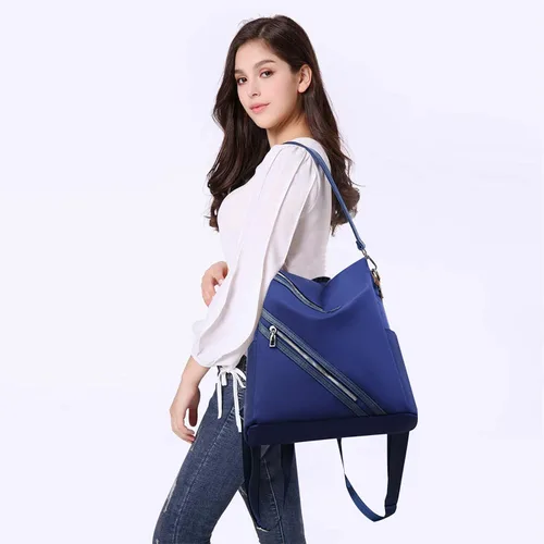 Vista 2 de FANDARE - Mochila para mujer, Azul / Patchwork), CC-AW003