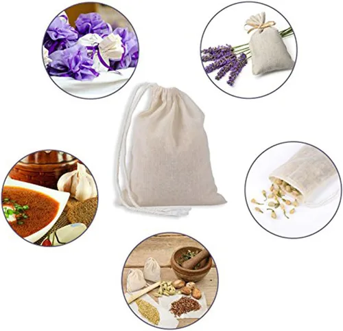 Vista 5 de Pangda 100 bolsas de muselina de algodón con cordón de 4 x 6 pulgadas, lona de muselina de lino, bolsa de regalo de joyería para fiestas
