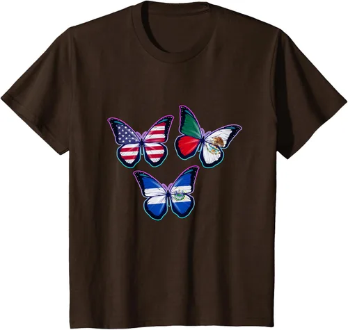 Vista 52 de Multiculti Heritage. Camiseta El Salvador México y Estados Unidos