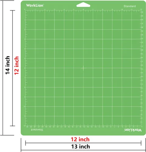Vista 4 de WORKLION Alfombrilla de corte 12x12 para Cricut: (adhesivo estándar, 3 alfombrillas) Adhesivo estándar adhesivo verde para cortar acolchados Verde