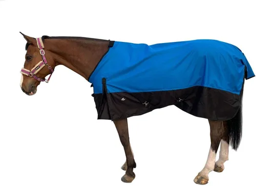 Vista 2 de 1200Denier - Manta impermeable y transpirable para caballo (63.8 in), color azul