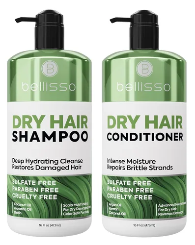 Vista 11 de Juego de champú y acondicionador antiencrespamiento, productos para el cuidado del cabello sin sulfato para mujeres y hombres, control del cabello
