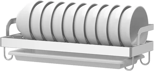 Vista 9 de Escurridor de platos de acero inoxidable, organizador de utensilios de cocina, estante de suministros de cocina montado en la pared, soporte