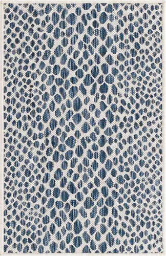 Vista 8 de Unique Loom Outdoor Collection Alfombra de área - Ciudad del Cabo (2' 2' x 3' 1' Rectángulo, Azul/Oliva)