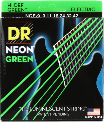 Vista 32 de DR Strings NBE-9 - Cuerdas para guitarra eléctrica de color azul neón de alta definición, cuerda ligera, 9-42