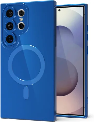 Vista 38 de Svanove Funda magnética de silicona para Samsung Galaxy S22, compatible con Magsafe, bonita funda para mujer, goma de gelatina brillante delgada