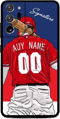 Vista 8 de Funda de béisbol personalizada con nombre y número para Samsung Galaxy Note 20/20 Ultra 10 Pro Note 9 8, silicona líquida con protección de cámara