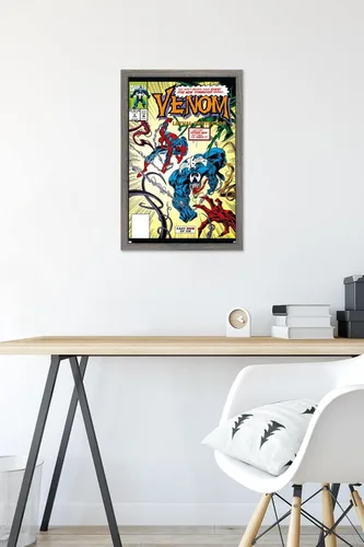 Vista 6 de Trends International Marvel Comics - Póster de pared Venom: Lethal Protector #5, 22.4 pulgadas de largo x 14.7 W, versión enmarcada de madera