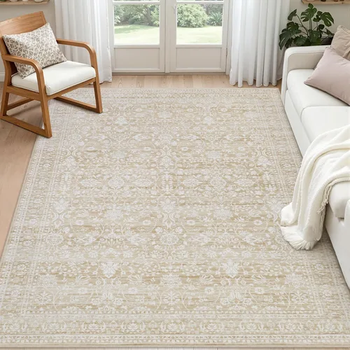 Vista 39 de Alfombras de área 8x10 Sala de estar: Dormitorio Alfombra Lavable Beige