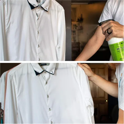 Vista 6 de Cold Iron Spray antiarrugas para ropa. 32 onzas líquidas Mojito Citrus Mint. Alternativa de planchado a base de plantas. Rápido, fácil de usar.
