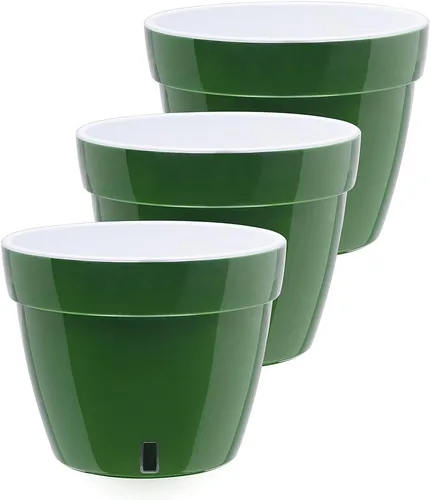Vista 10 de Gardenera ASTI - Maceta de autoriego de 7.1 pulgadas en color negro-dorado/negro, maceta moderna con indicador de nivel de agua para todas