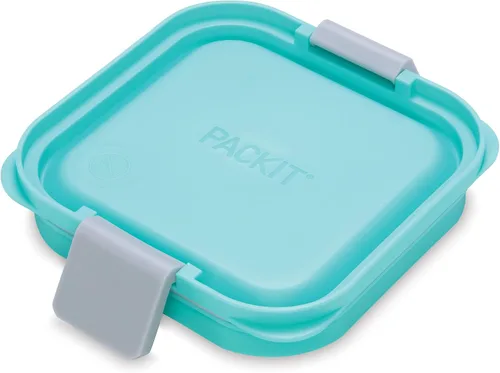 Vista 4 de PackIt Mod Snack Bento Recipiente de almacenamiento de alimentos, verde menta (paquete de 2)