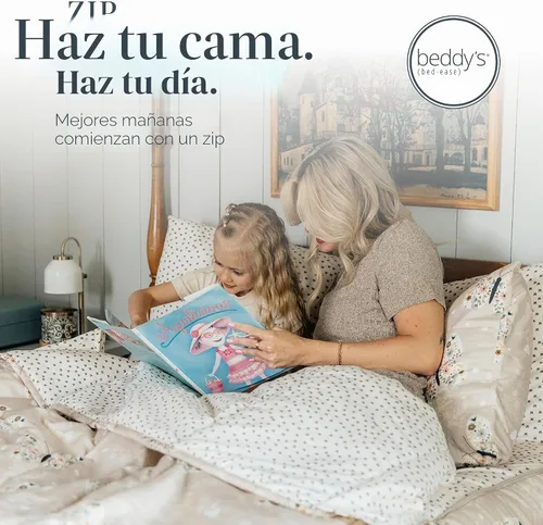 Vista 9 de Beddy's Juego de ropa de cama todo en uno con cremallera para niños, diseño Beige