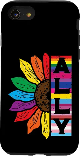 Vista 18 de iPhone 16 Lgbt Gay Ally Sunflower Rainbow Pride Flag Men Women Kids Case