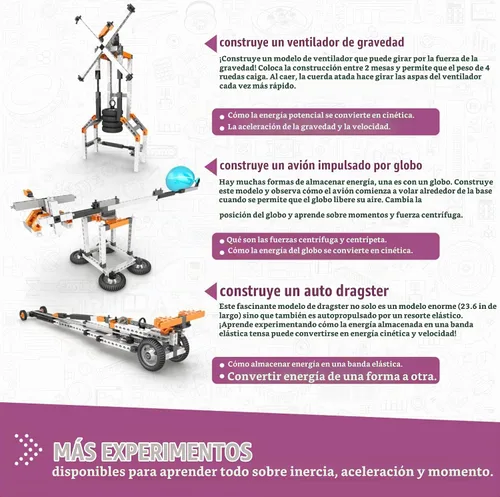 Vista 9 de Engino Discovering STEM juego de construcción leyes de Newton inercia, impulso, cinética y energía potencial