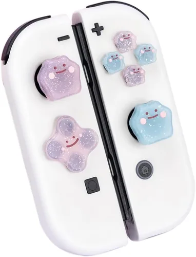 Vista 9 de PERFECTSIGHT Silicone Joycon Thumb Grip Caps, Joystick Cover Compatible with Nintendo Switch/OLED/Switch Lite,4PCS (Candlelight Ghost for NS2)