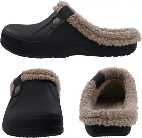 Vista 3 de Beslip - Zuecos clásicos forrados de piel, impermeables, para invierno, para mujeres y hombres, para interiores y exteriores