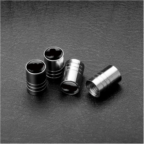 Vista 5 de 4 tapas de metal para válvulas de neumáticos de automóvil, accesorios compatibles con (plata larga)