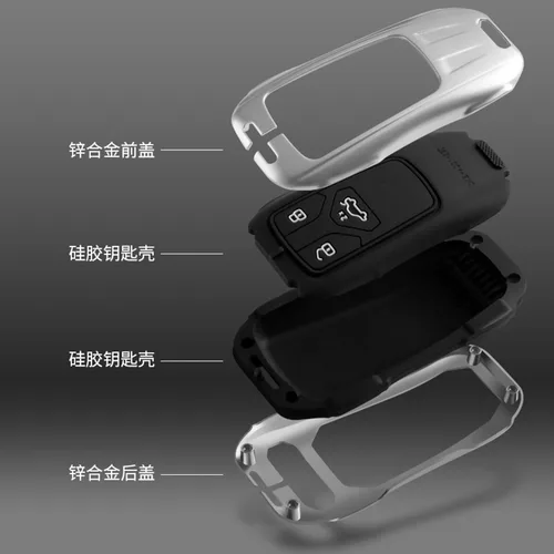Vista 6 de LAVIYE Carcasa protectora de llave remota para coche, aleación de zinc, para Audi A6 A7 A8 E-tron Q5 Q7 Q8 C8 D5