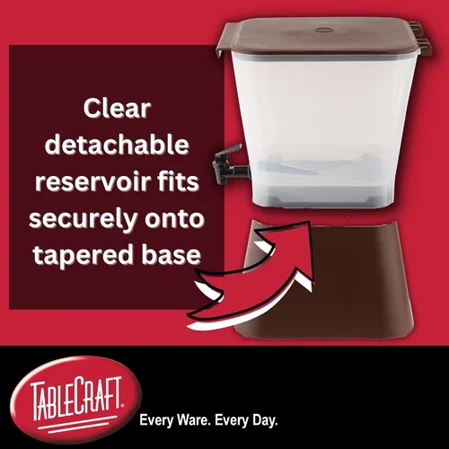 Vista 6 de TableCraft 955 Beverage Dispenser, Polypropylene Plastic, Non-Insulated, 3-Gallon Capacity, 7" Faucet Clearance, Durable Build, Easy Dispensing