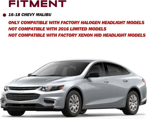 Vista 8 de JSBOYAT Bombillas incluidas de repuesto para faros delanteros halógenos para Chevy Malibu Sedan OE 2016 2017 2018 estilo fábrica faro delantero lado