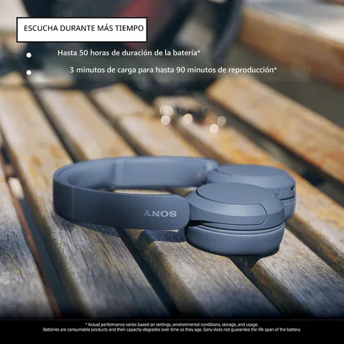 Vista 2 de Sony WH-CH520 - Auriculares inalámbricos Bluetooth con micrófono, color negro Cómodo diseño ligero, batería de hasta 50 horas con carga rápida