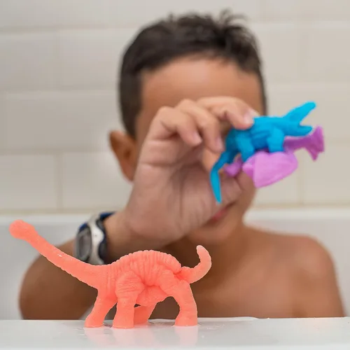 Vista 5 de IPIDIPI TOYS Dinosaurios que crecen en el agua, paquete de 25 juguetes de dinosaurios expandibles para niños, regalos de fiesta, rellenos de piñata