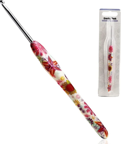 Vista 19 de Gancho de Crochet de 2.25mm, Mango Ergonómico para Manos con Artritis, Agujas de Tejer Extra Largas de Goma Suave para Principiantes y Tejido