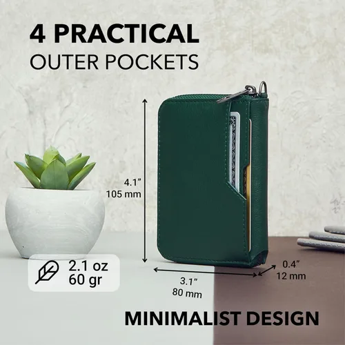 Vista 4 de Vaultskin NOTTING HILL - Cartera con cremallera y protección RFID para tarjetas