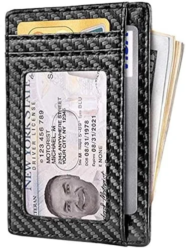 Vista 2 de Mini Billetera Con Cremallera De Cuero Tarjetero Para Hombre Mujer