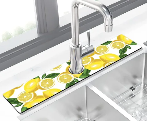 Vista 16 de Tapete protector contra salpicaduras para grifo de fregadero de cocina - 2 piezas, tapete súper absorbente de secado rápido, accesorios