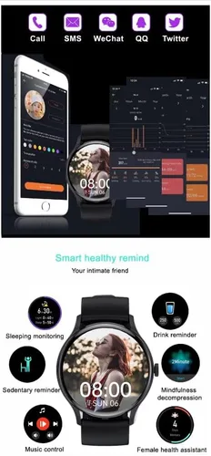 Vista 6 de JK103 SmartWatch TFT Display Sports Bracelet Reloj despertador