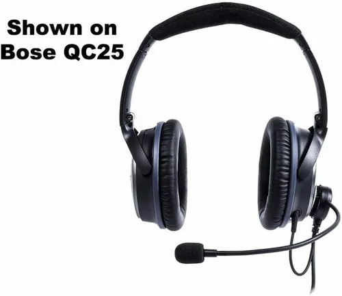 Vista 5 de NFlightMic - Micrófono universal para auriculares de aviación, funciona con auriculares Bose QC25 y QC35 con cancelación de ruido