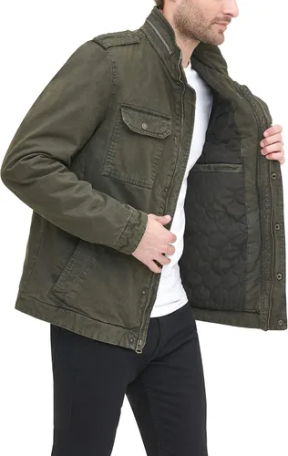 Vista 4 de Levi's Chaqueta militar de algodón lavado grande y alto para hombre